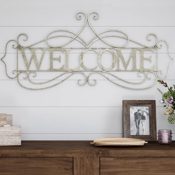 slide 2 of 7, Metal Cutout- Welcome Decorative 3D Word Art BY Lavish Home