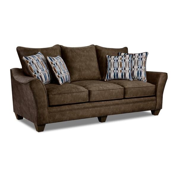 Shop Kensington Faux Suede Sofa Brown Grey Blue Free