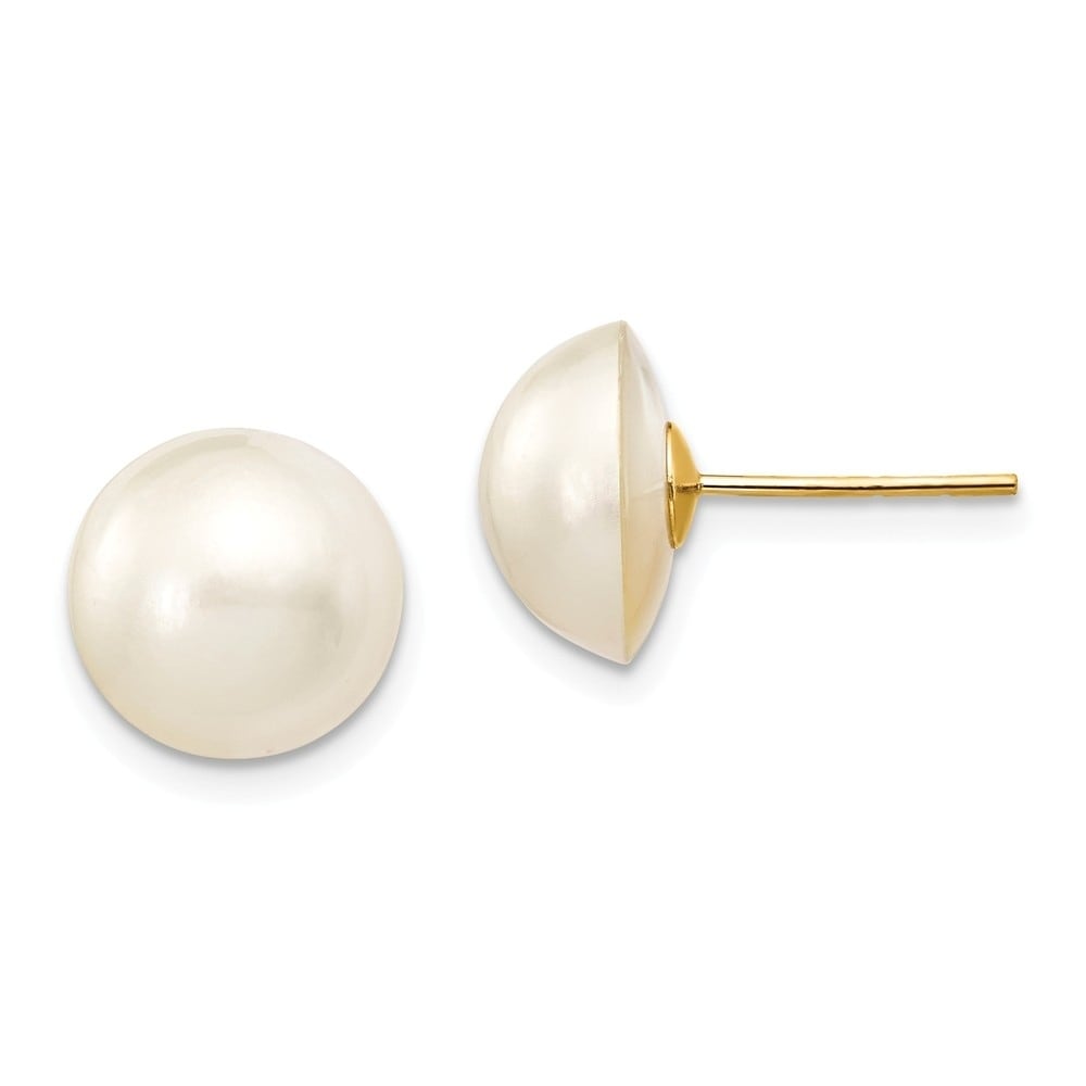 Versil 14 Karat Yellow Gold 10 5mm Cultured Mabe Pearl Earrings Versil 14 Karat Yellow Gold 10 5mm Cultured Mabe Pearl Earrings