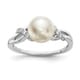 preview thumbnail 1 of 1, Sterling Silver Rhodium-plated 8-9mm White Freshwater Cultured Pearl Cubic Zirconia Ring by Versil