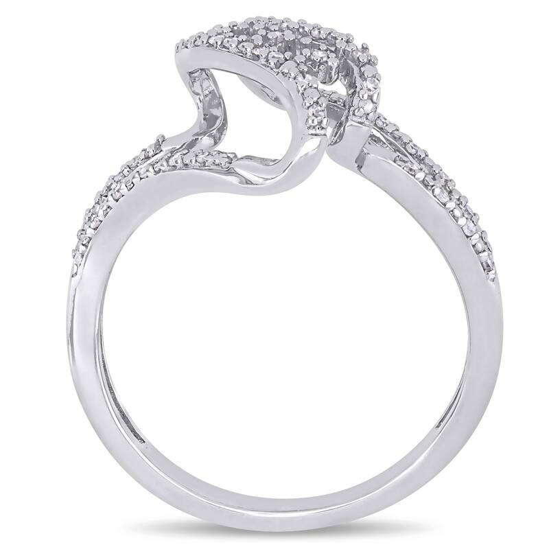 Miadora Sterling Silver 1/8ct TDW Diamond Bypass Split Shank Ring