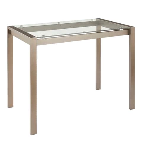 Fuji Counter Table in Antique Metal and Clear Glass - antique/clear glass - antique/clear glass