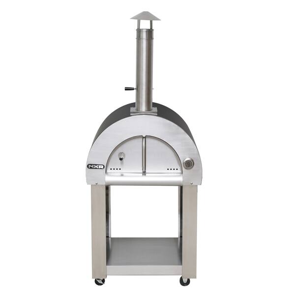 NXR Elite Large Wood Fired Pizza Oven And Cart With Cover Stainless
