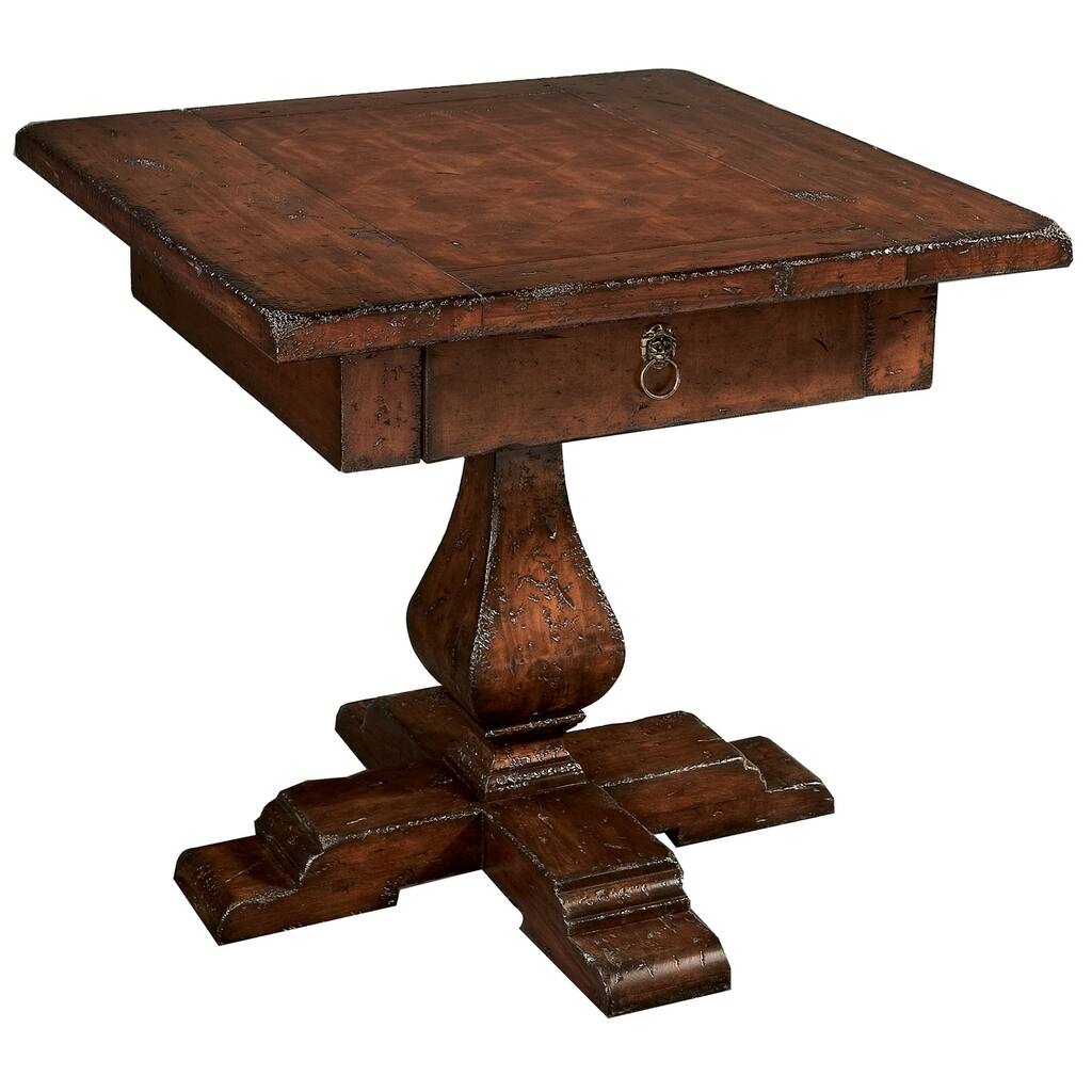 Hekman Furniture Havana Old World, Vintage, Rustic Style, Occasional Chairside Accent End Table, Mesa Pequeña