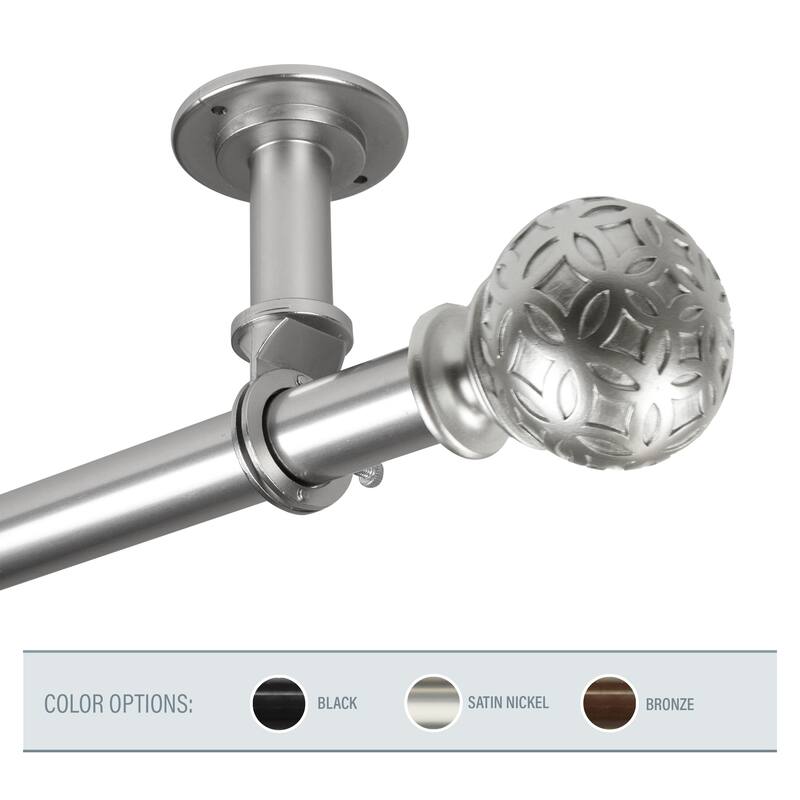 InStyleDesign Odette 1 inch Diameter Ceiling Curtain Rod/ Room Divider - 66 to 120 inches - satin nickel