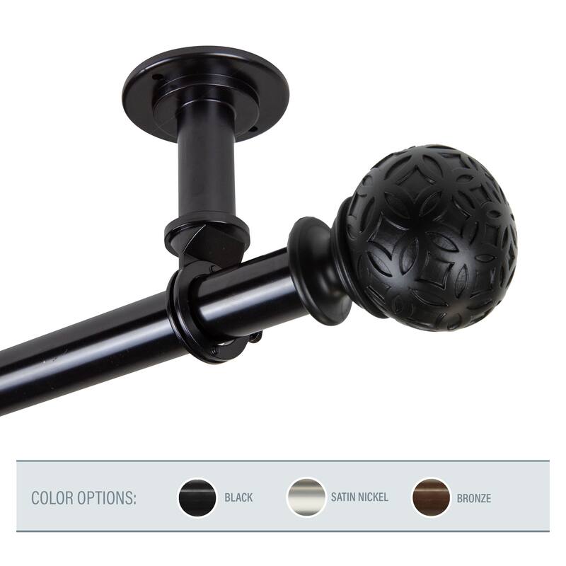 InStyleDesign Odette 1 inch Diameter Ceiling Curtain Rod/ Room Divider - 48 to 84 inches - Black