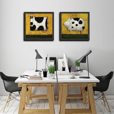 Le Pig Framed Canvas Wall Art