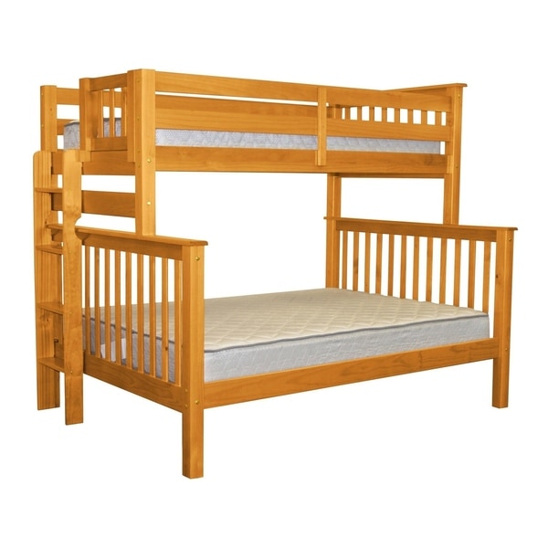 Shop Bedz King Honey Brazilian Pine Wood Twin Over Full Mission Style ...