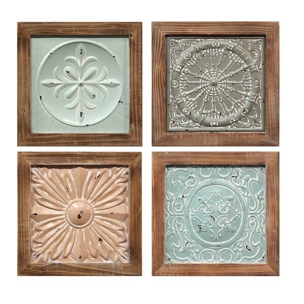 Shop Stratton Home Decor Set Of 4 Boho Tiles Wall Decor Overstock 24238814,Recycled Creative Diy Home Decor