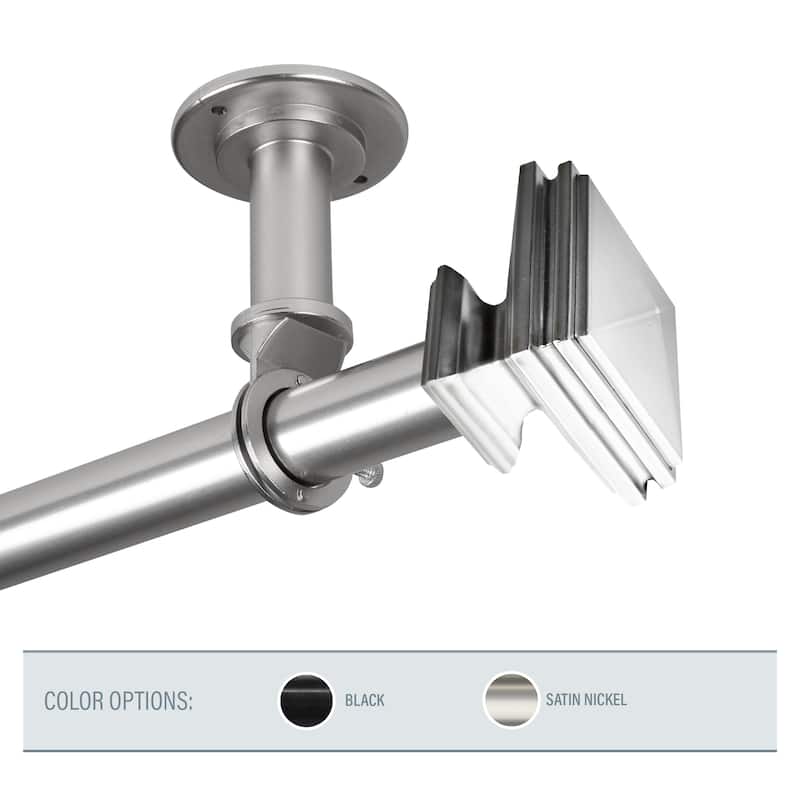 InStyleDesign Mantle 1 inch Diameter Ceiling Curtain Rod/ Room Divider - 66 to 120 inches - satin nickel