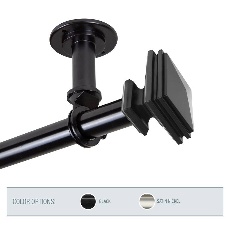 InStyleDesign Mantle 1 inch Diameter Ceiling Curtain Rod/ Room Divider - 66 to 120 inches - Black
