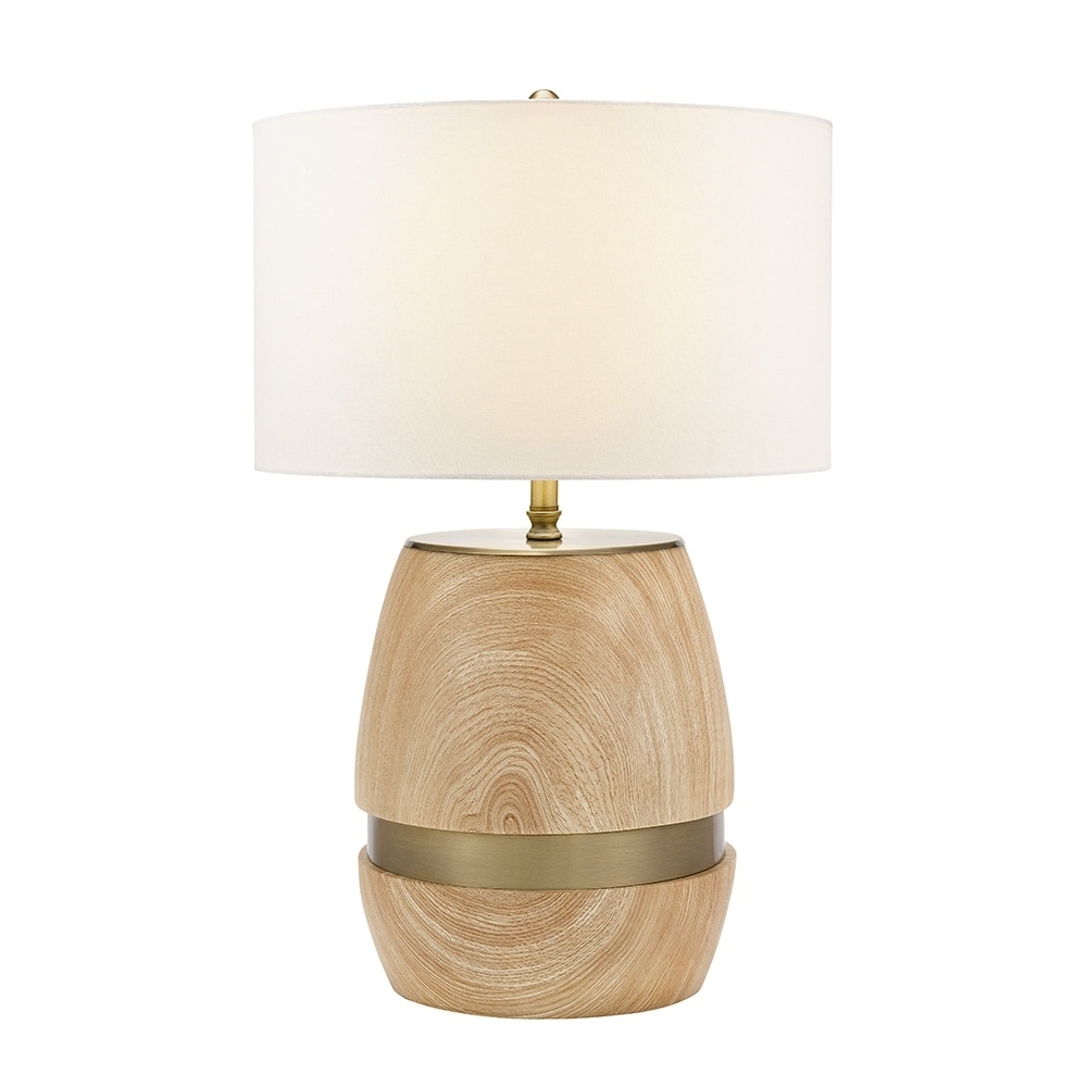 mid century wood table lamp