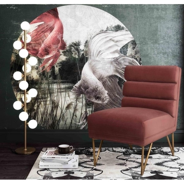 Kelly Salmon Velvet Chair. Opens flyout.