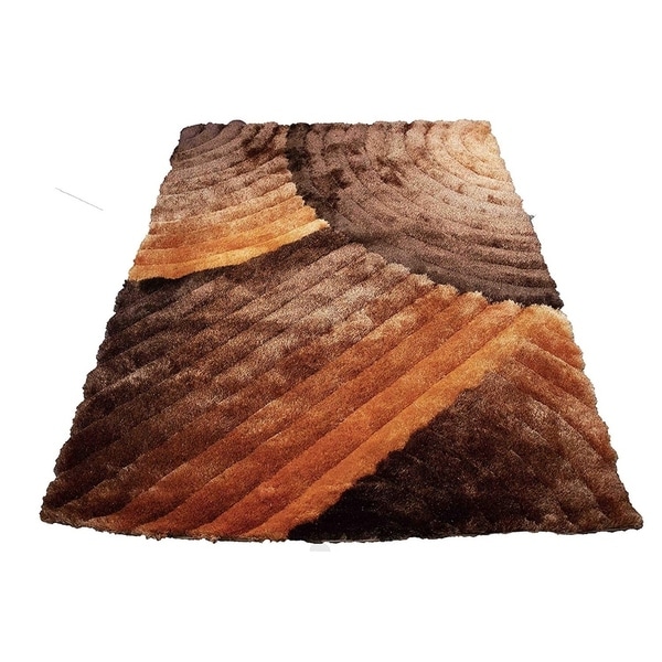 SAD 280 Orange Area Rug Carpet 3D Shaggy Shag - 8' x 10'