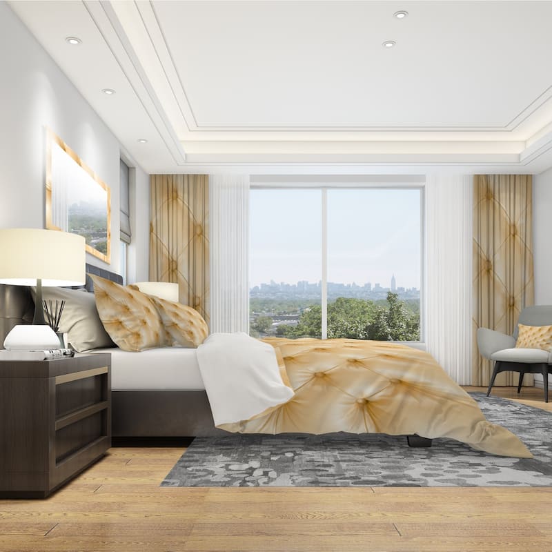 Designart 'Luxury Classic sofa Beige Leather' Modern & Contemporary