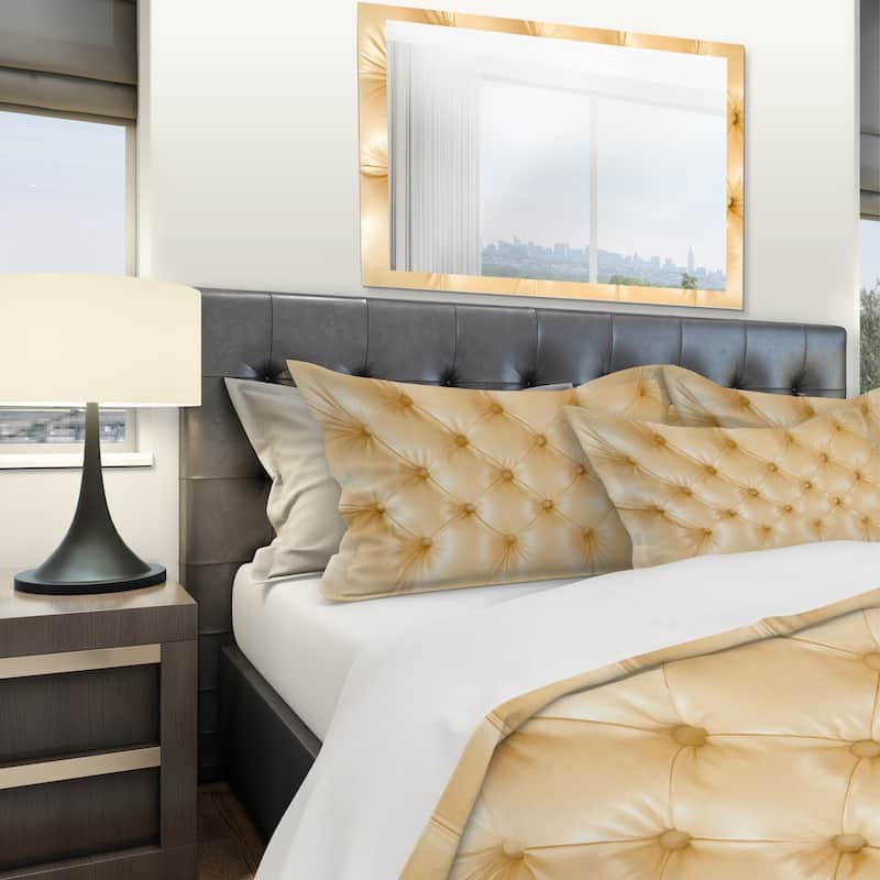 Designart 'Luxury Classic sofa Beige Leather' Modern & Contemporary Bedding Set - Duvet Cover & Shams