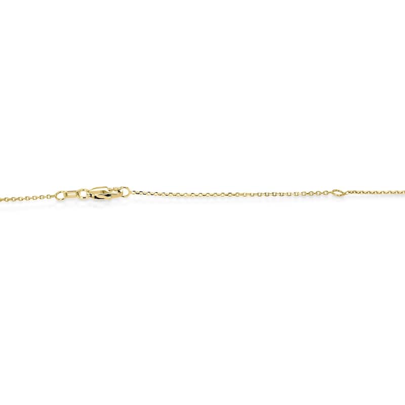 Annello by Kobelli 14k Gold 0.08 Carats TDW Diamond Drops Station Necklace, 16 or 18 Inch