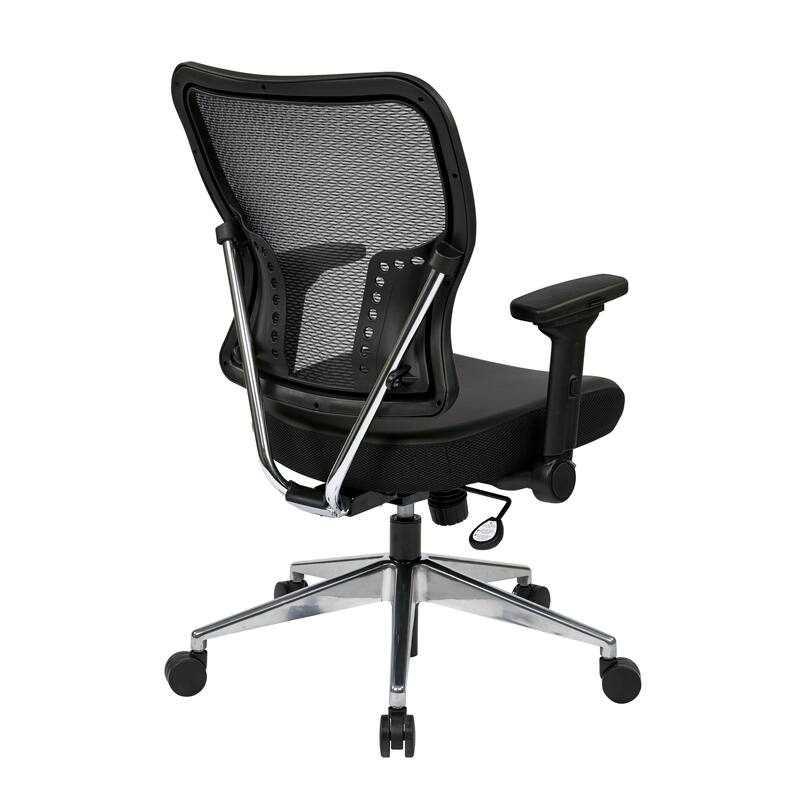 Bonded Leather Seat Chair with 4-Way Adjustable Flip Arms