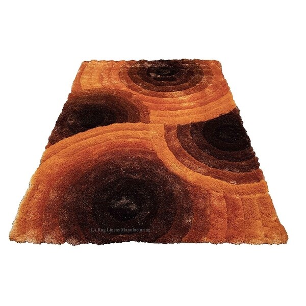SAD 419 Orange Area Rug Carpet 3D Shaggy Shag - 8' x 10'