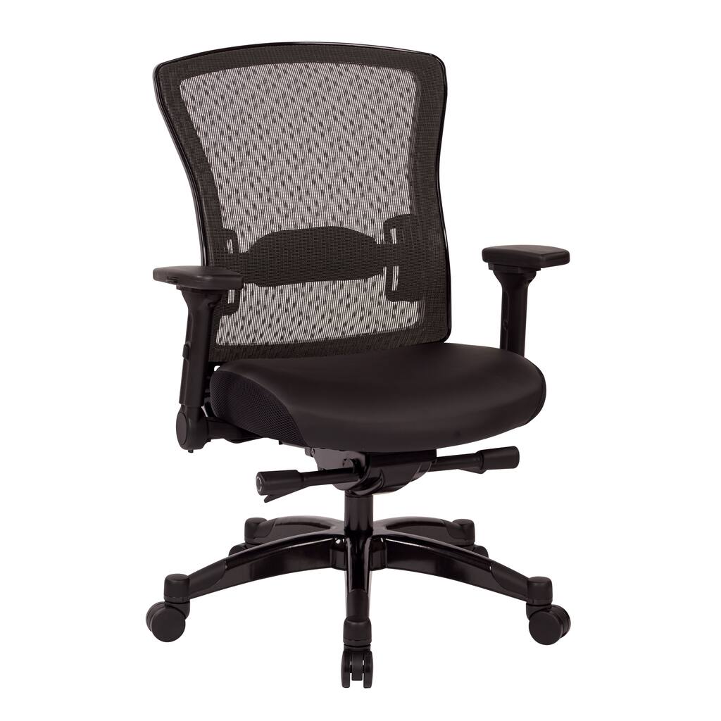 Executive Bonded Leather Office Chair with Bonded Leather Memory Foam Seat