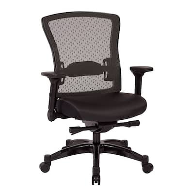 Executive Bonded Leather Office Chair with Bonded Leather Memory Foam Seat