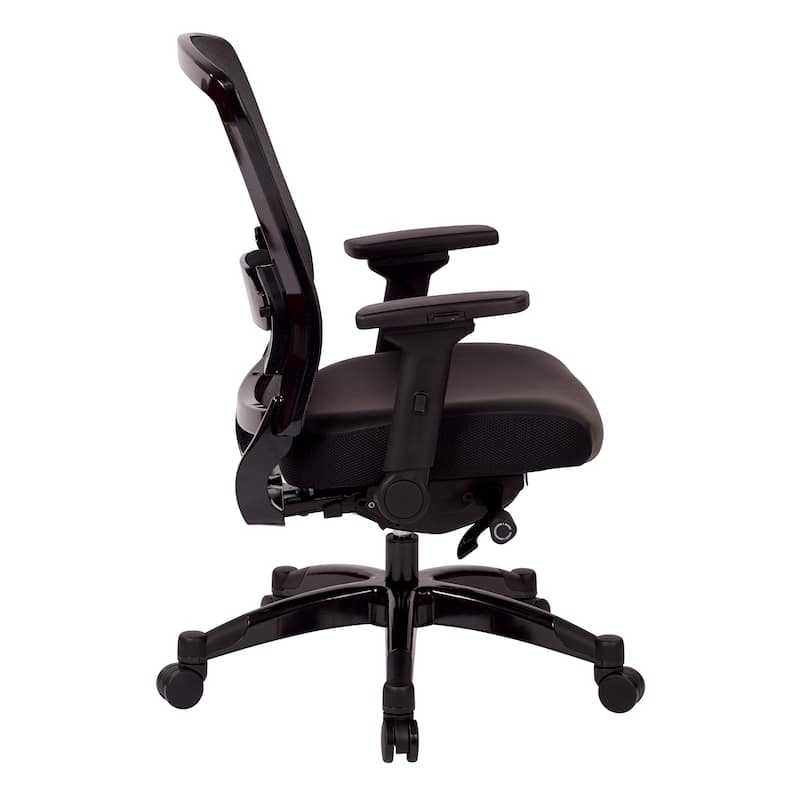 Executive Bonded Leather Office Chair with Bonded Leather Memory Foam Seat