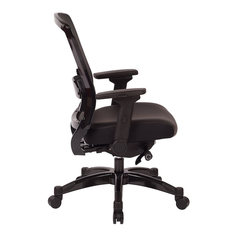 Executive Bonded Leather Office Chair with Bonded Leather Memory Foam Seat