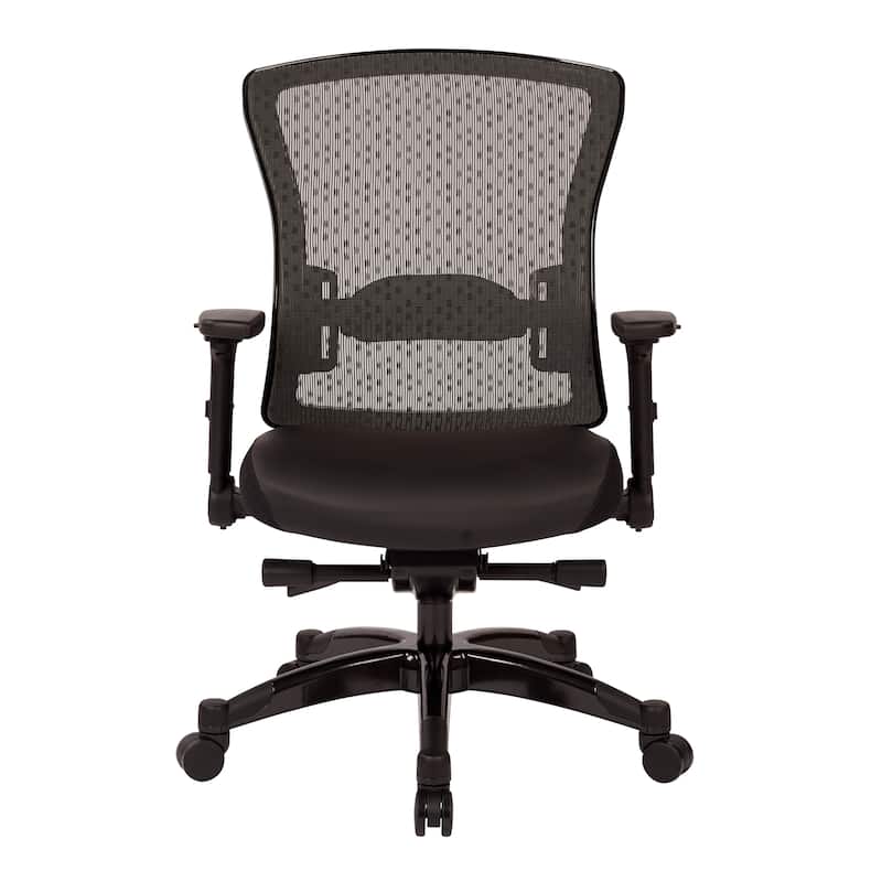 Executive Bonded Leather Office Chair with Bonded Leather Memory Foam Seat