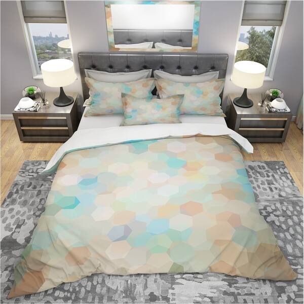 Shop Designart Honeycomb Geometry In Pastel Colored Cluster