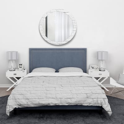 Designart 'White brick wall' Abstract Bedding Set - Duvet Cover & Shams