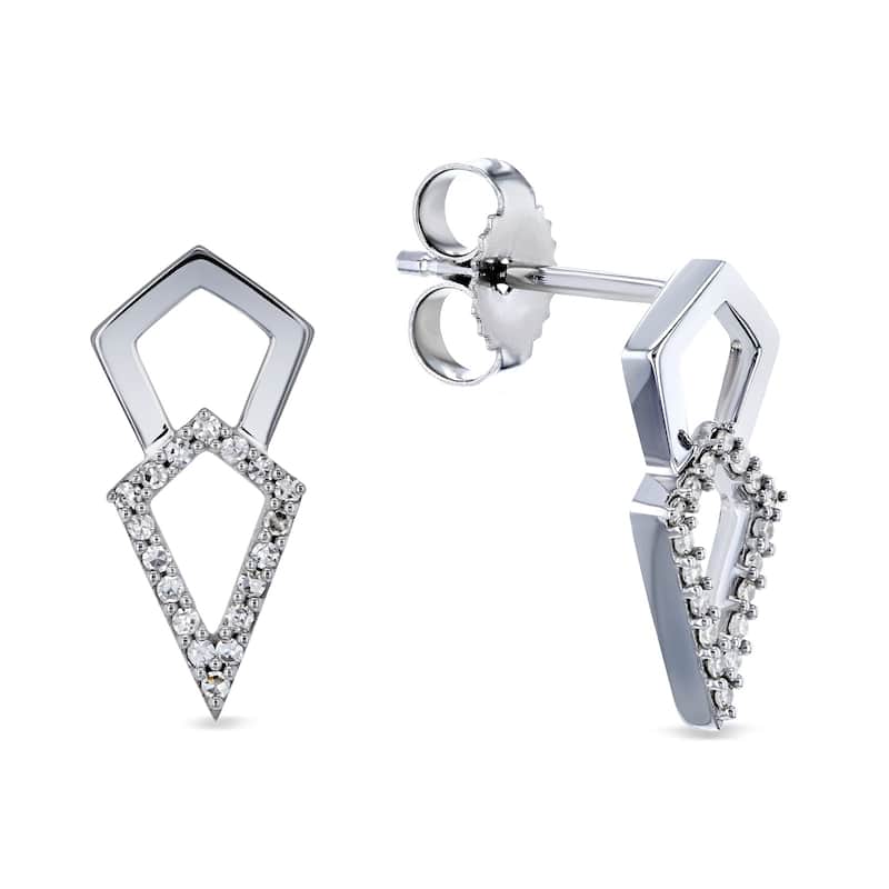 Annello by Kobelli Diamond Kite Arrow Earrings in 10k Rose or White Gold