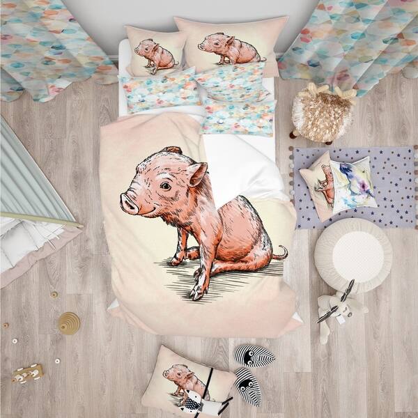 Shop Designart Smiling Pig In Brush Painting Farmhouse Animal