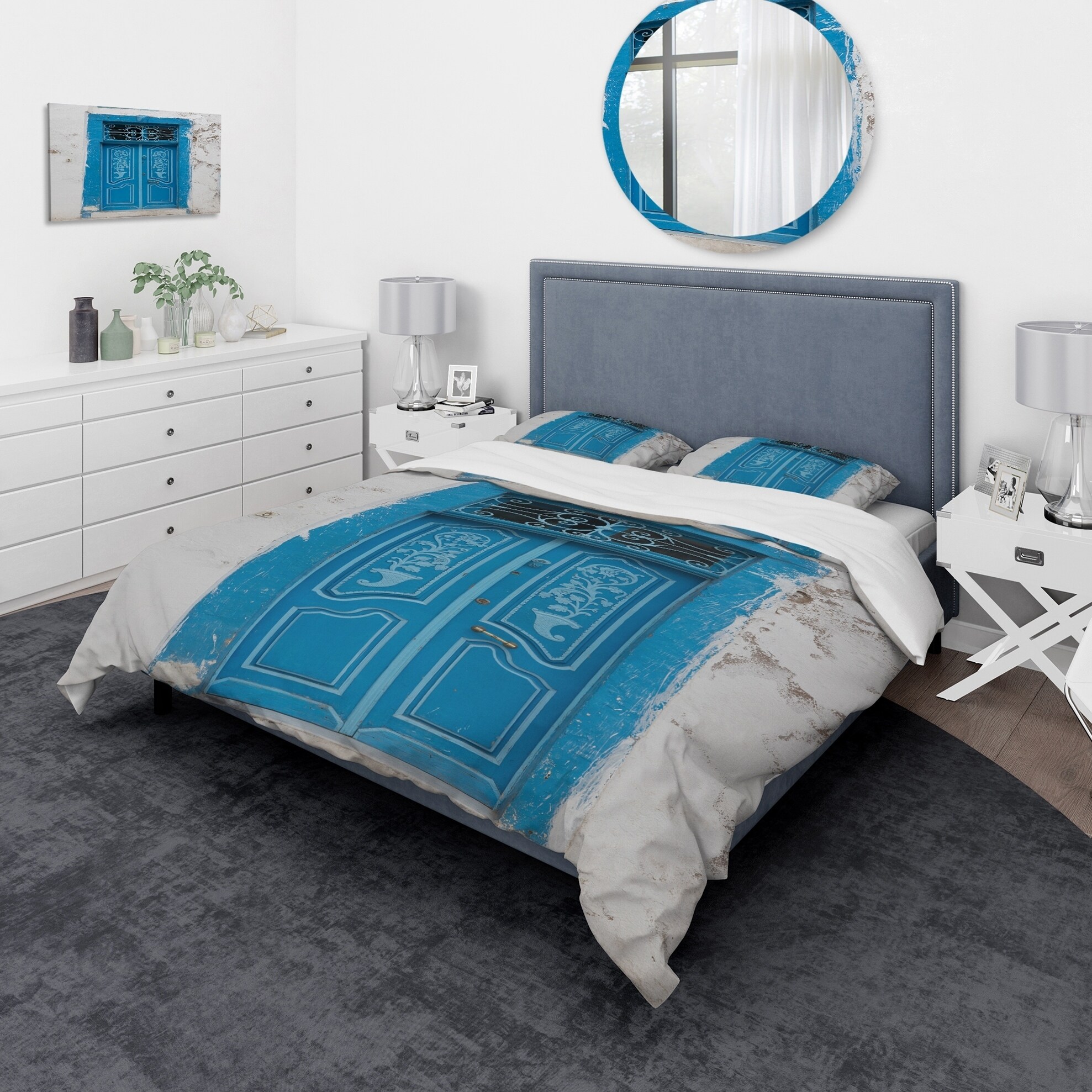 Designart 'Vintage Door in Tunesia' Vintage Bedding Set --image