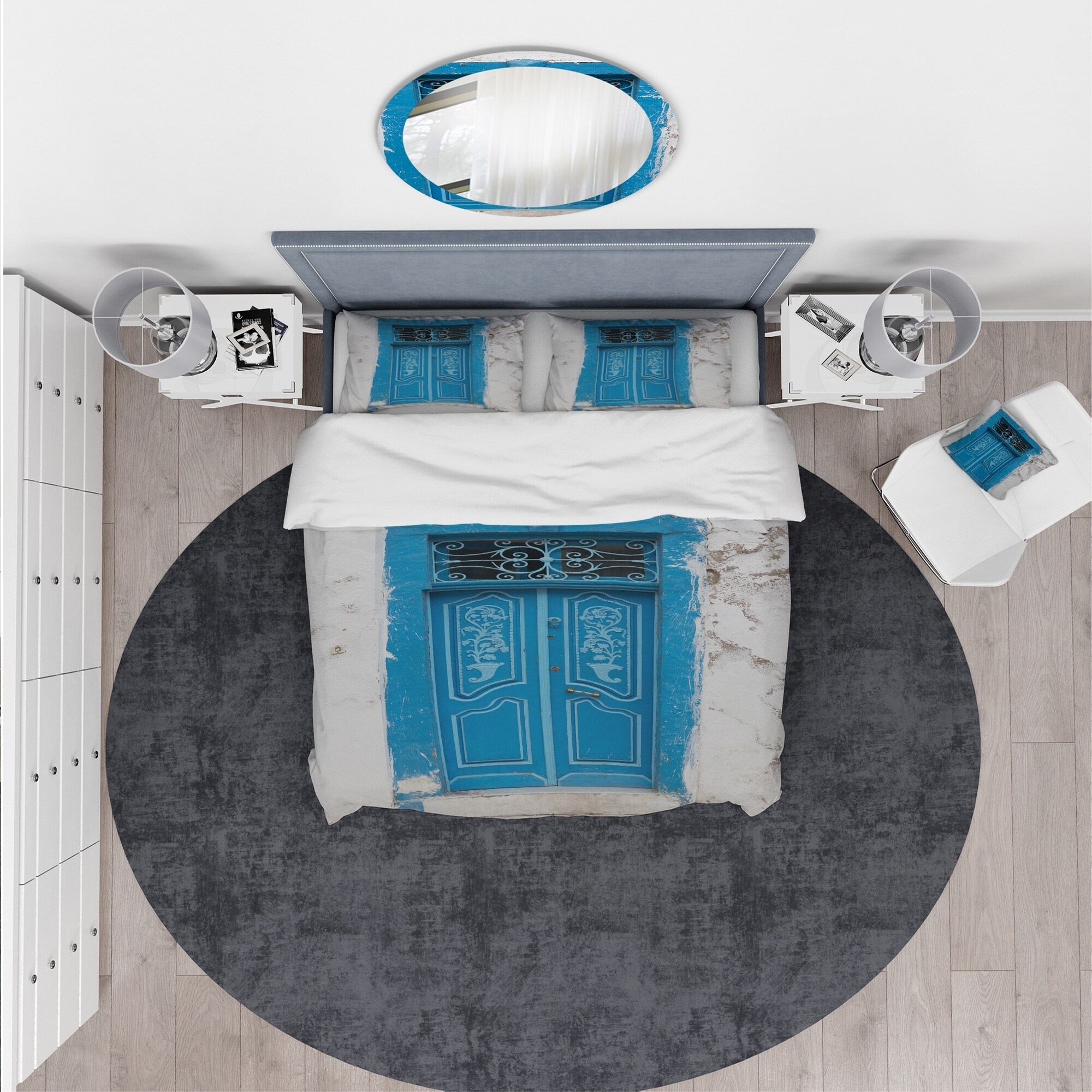 Designart 'Vintage Door in Tunesia' Vintage Bedding Set --image