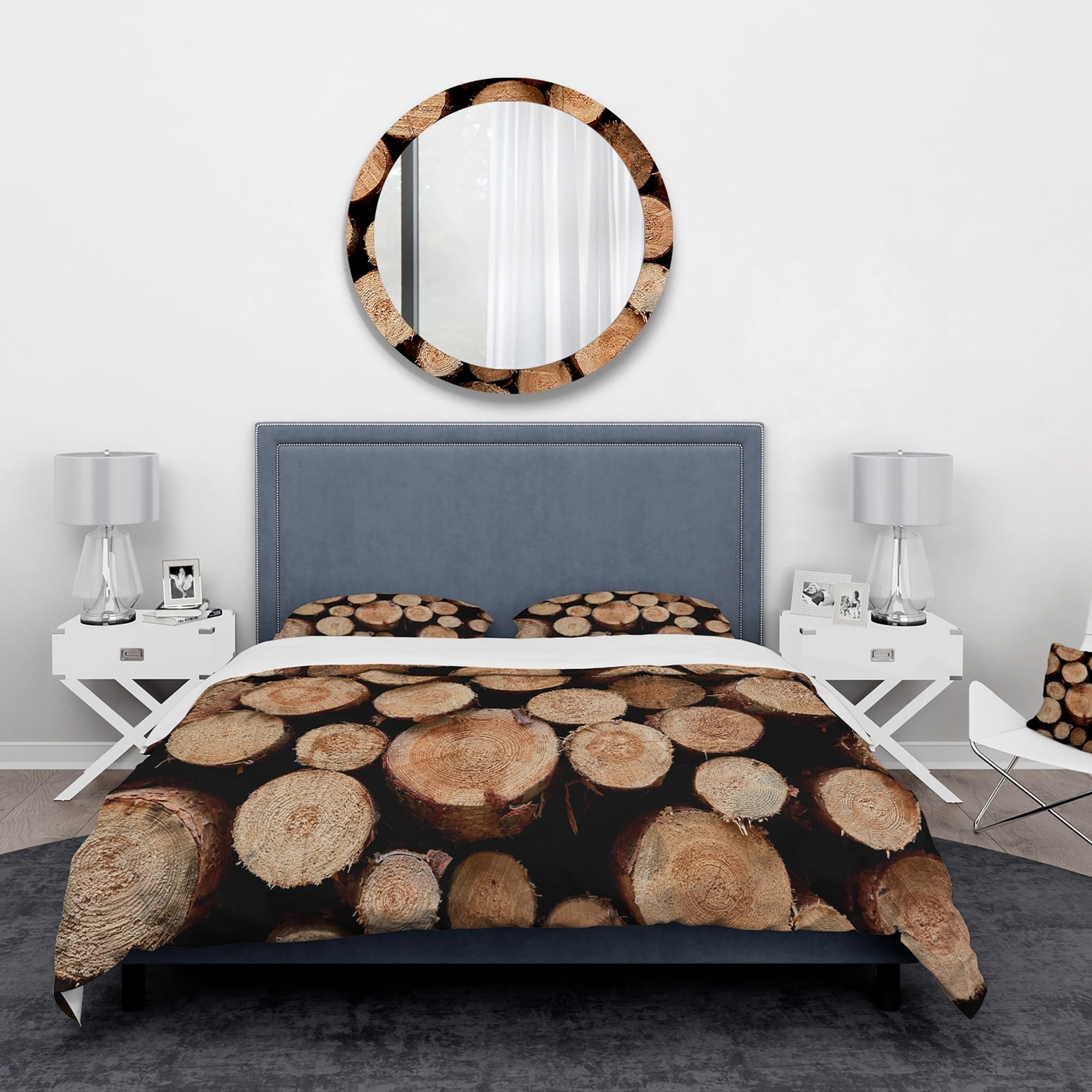 Designart 'Concentric Circle of Firewod' Abstract Bedding Set - Duvet Cover  & Shams - On Sale - Bed Bath & Beyond - 24239748