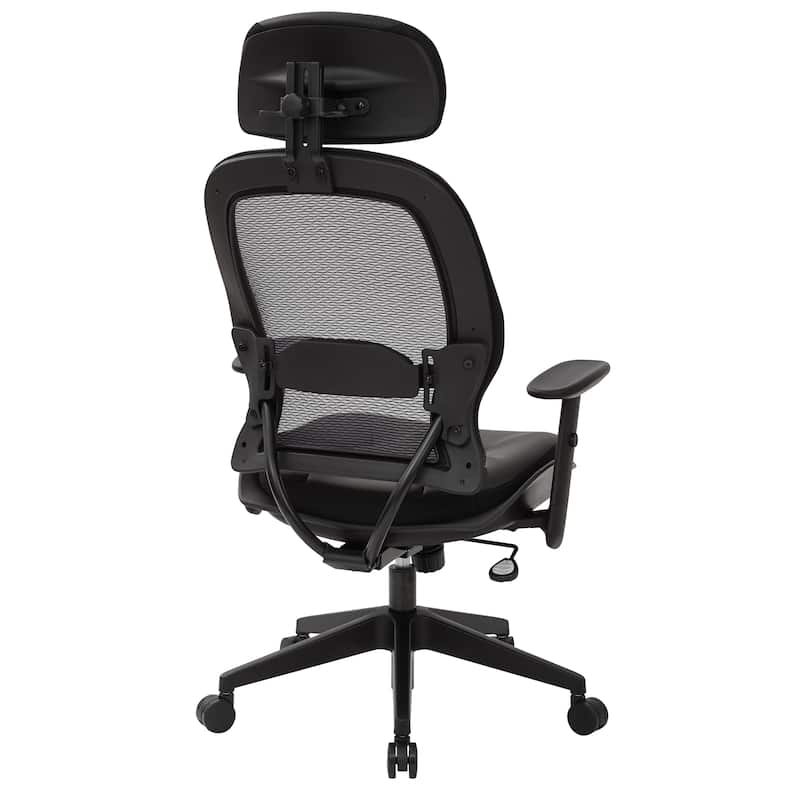 Office Chair with Bonded Leather Seat and Adjustable Headrest