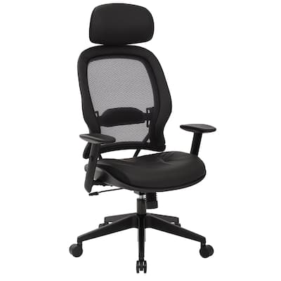 Office Chair with Bonded Leather Seat and Adjustable Headrest