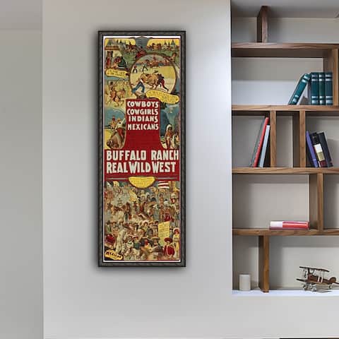 Cowgirls And Indians Framed Canvas Wall Art