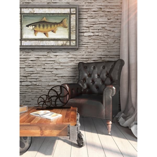 slide 2 of 2, Brook Trout Birch Border Framed Canvas Wall Art