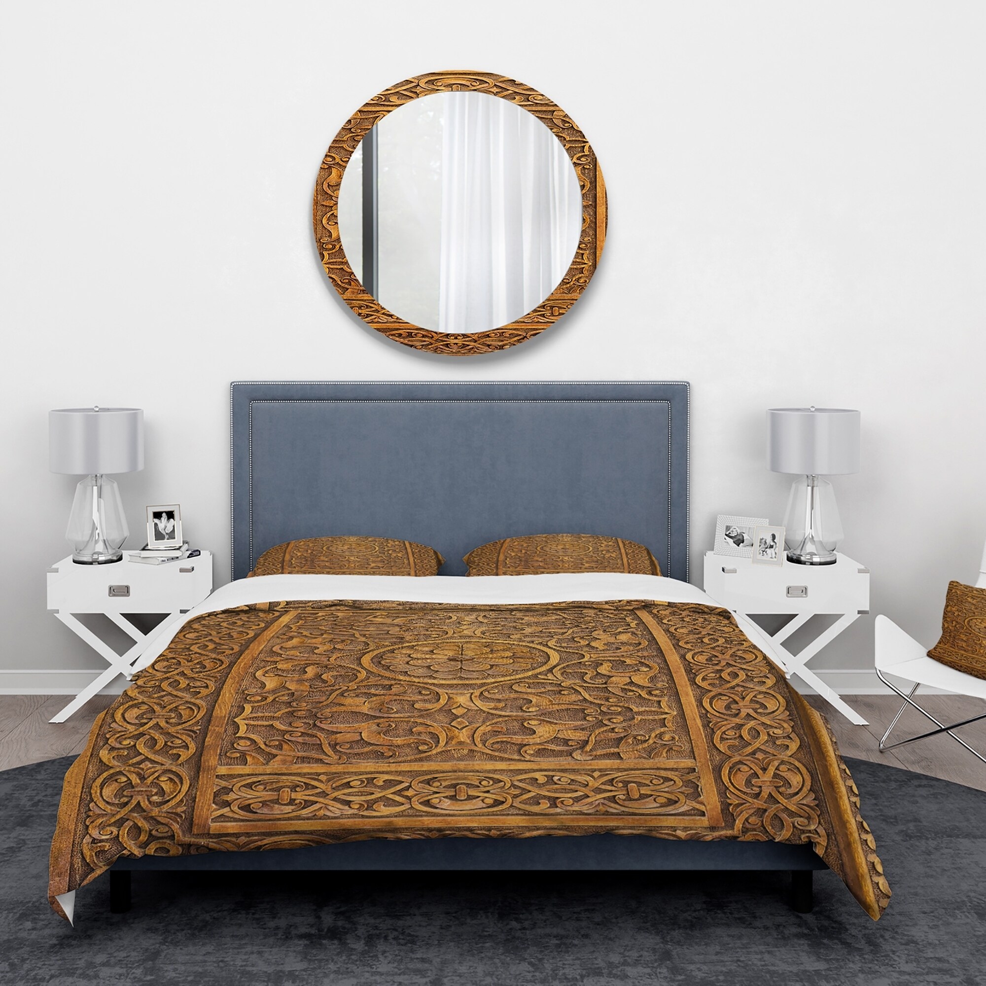 Shop Designart Old Carved Wooden Door Vintage Bedding Set Duvet Cover Shams Overstock 24239896