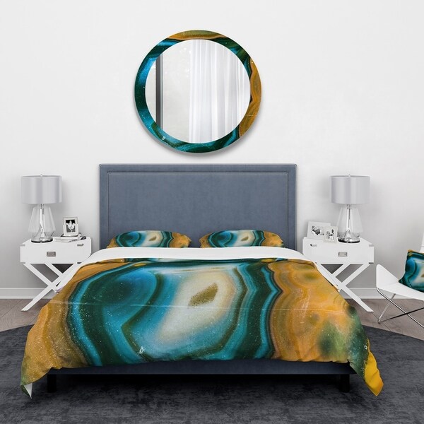 Designart 'Colorful Agate Pattern' Abstract Bedding Set - Duvet Cover ...