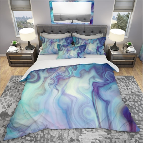 Shop Designart Marbled Colours In Shades Of Turquoise And Purple