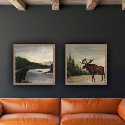 North Woods Bear II Framed Canvas Wall Art