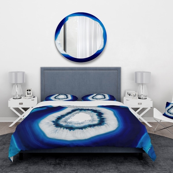 Shop Designart 'Slice of blue agate crystal' Stone Bedding Set - Duvet ...