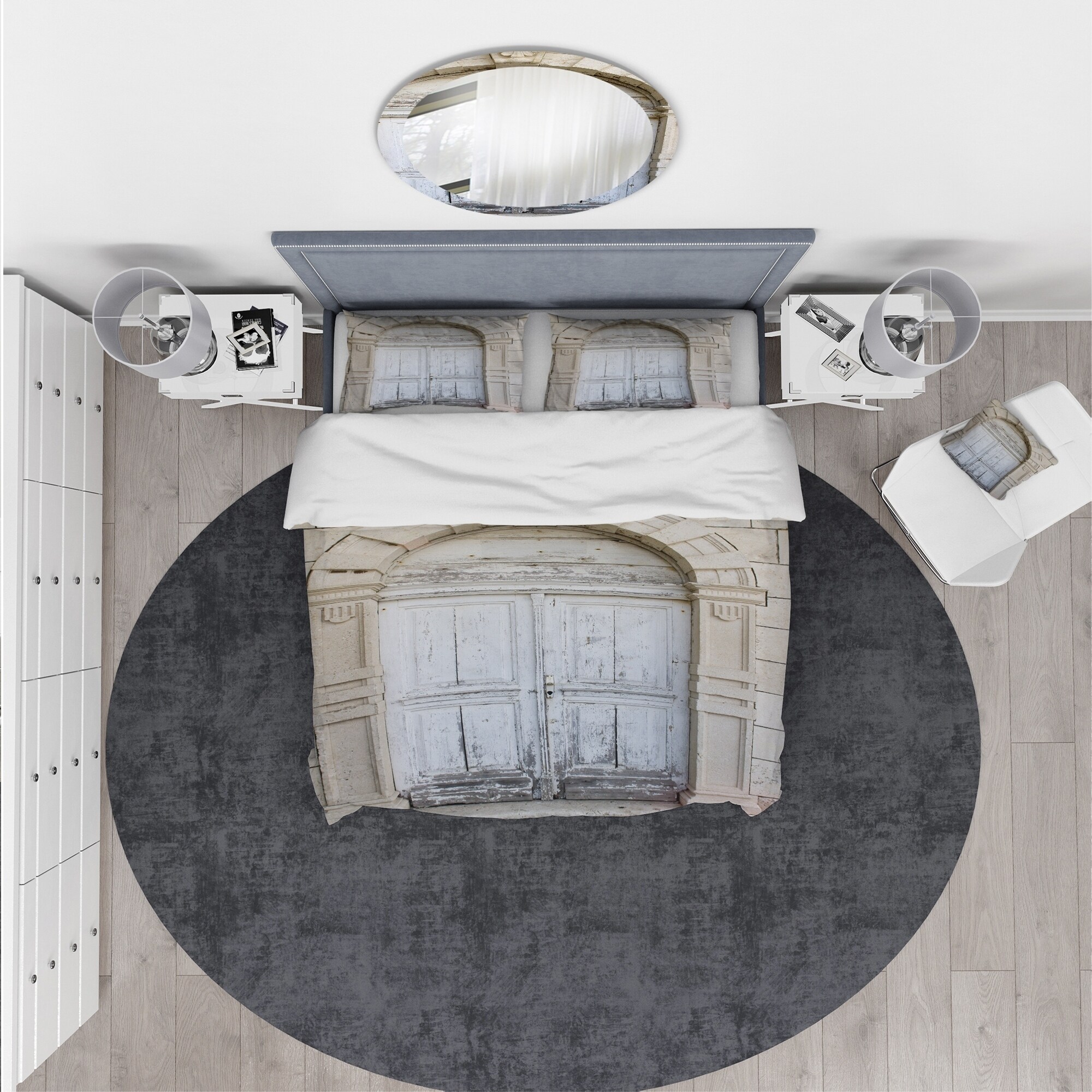 Designart 'Vintage Italian Door' Vintage Bedding Set - Duvet-image