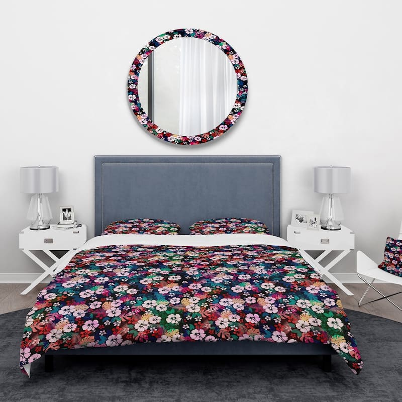 Designart 'Hawaiian Hibiscus Tropical Flower' Floral Bedding Set ...