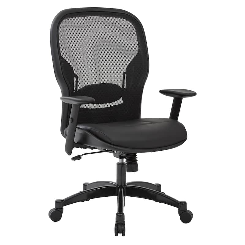 Professional Breathable Mesh Office Chair with Bonded Leather Seat