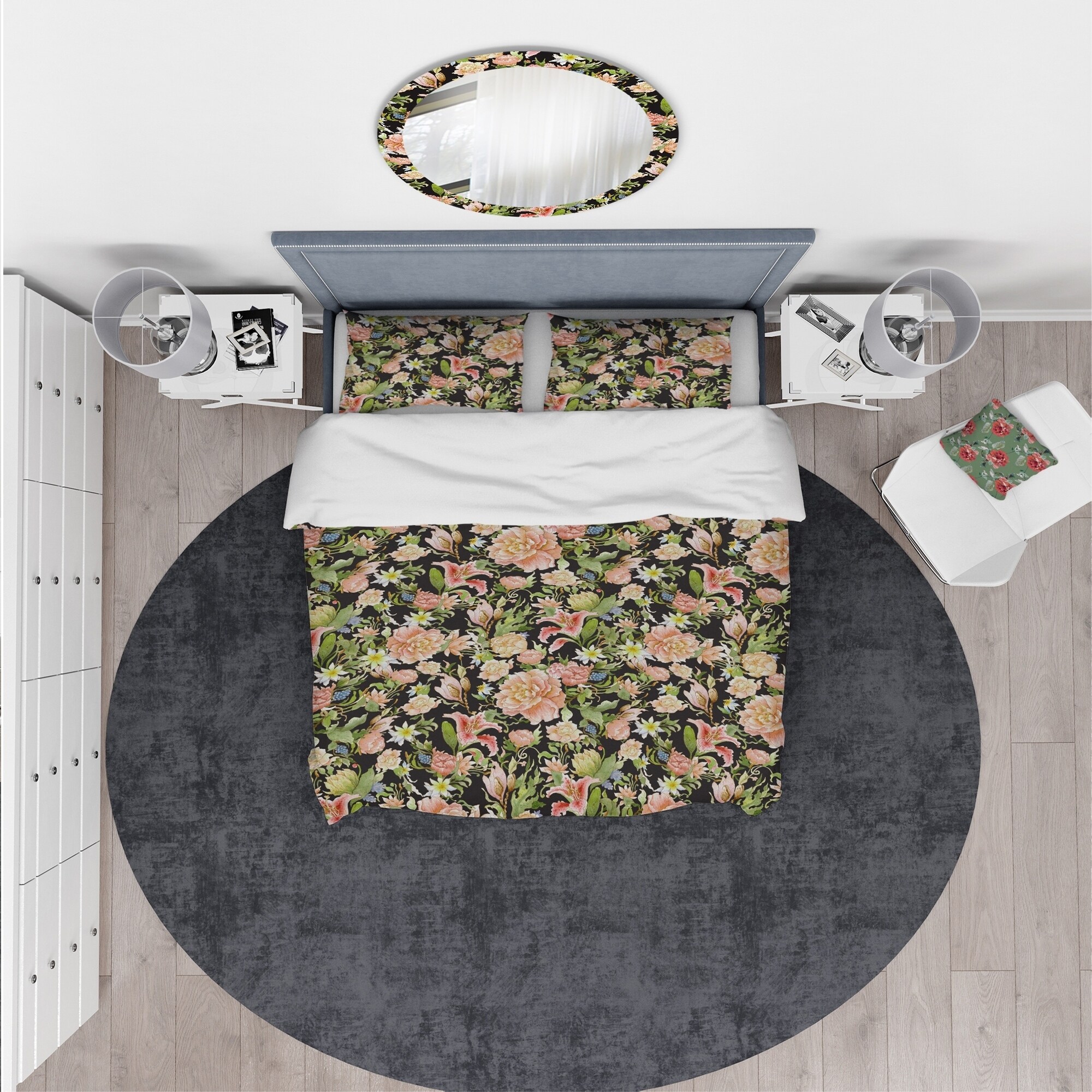 Designart 'Pink Watercolored Blossoming Flowers' Floral-image