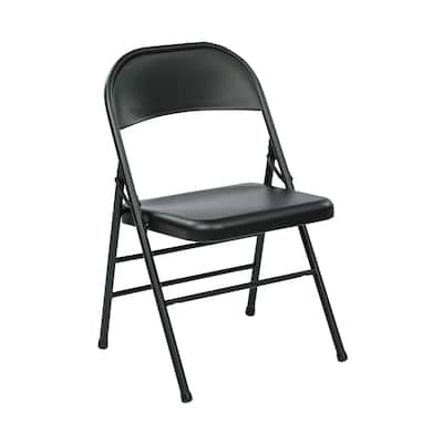 Folding Chair with Metal Seat and Back