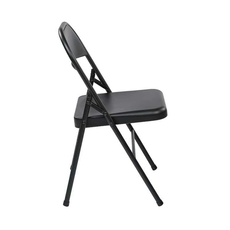 Folding Chair with Metal Seat and Back